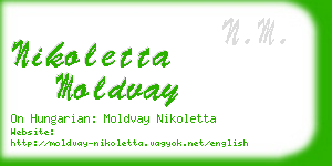 nikoletta moldvay business card